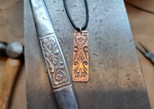 Load image into Gallery viewer, Macclesfield spoon textured Copper Pendant