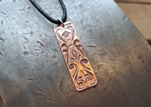 Load image into Gallery viewer, Macclesfield spoon textured Copper Pendant