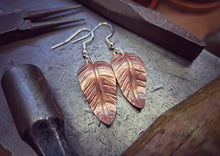 Load image into Gallery viewer, Copper Leaf Earrings
