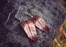 Load image into Gallery viewer, Copper Leaf Earrings