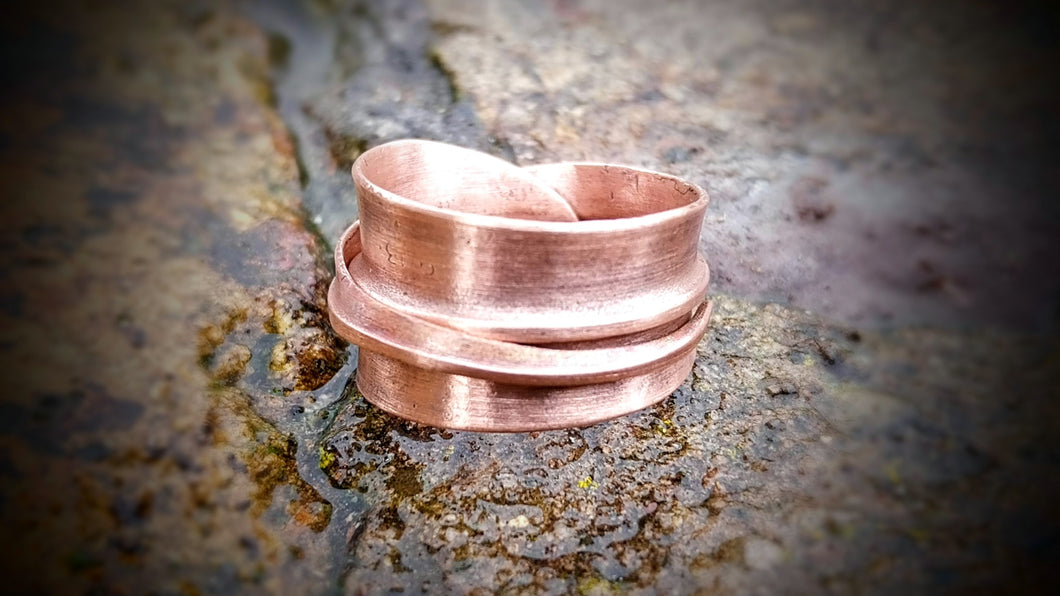 Fold Formed Copper Ring - Upcycled and Handmade