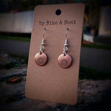 Load image into Gallery viewer, Sunflower Round Copper Earrings