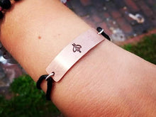 Load image into Gallery viewer, Bee Copper and Cord Bracelet - by Bike & Boat