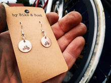 Load image into Gallery viewer, Bicycle Round Copper Earrings - by Bike & Boat