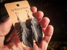 Load image into Gallery viewer, Feather Bicycle Inner Tube Earrings