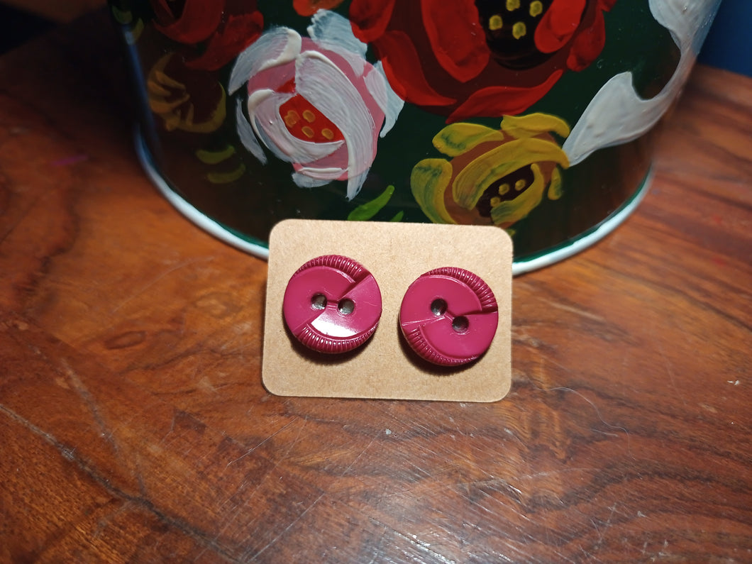 Button Earrings ( with studs)
