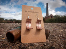 Load image into Gallery viewer, Cross Pein Hammered Half Pipe Earrings
