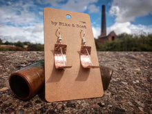 Load image into Gallery viewer, Ball Pein Hammered Half Pipe Earrings