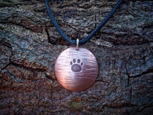 Load image into Gallery viewer, Hammered Domed Paw Copper Pendant