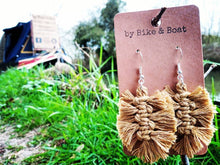 Load image into Gallery viewer, Macrame leaf earrings by Jackie in Natural - by Bike &amp; Boat
