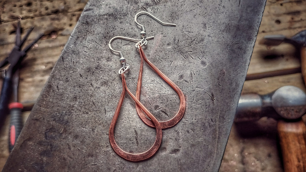 Teardrop Copper Earrings