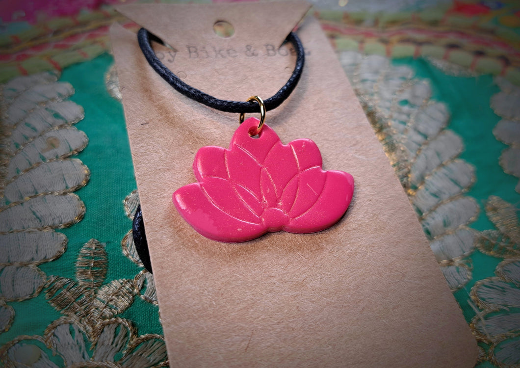 Pink Lotus Flower Pendant