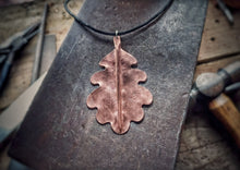 Load image into Gallery viewer, Oak Leaf Fold Formed Copper Pendant
