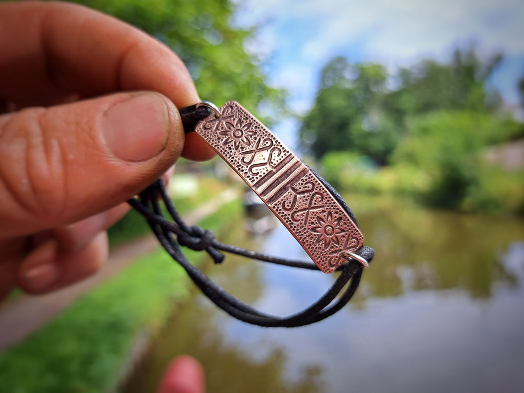 Marple Spoon Textured Copper and Cord Bracelet