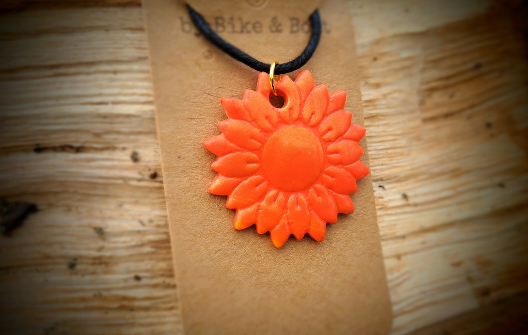 Red Sunflower Pendant