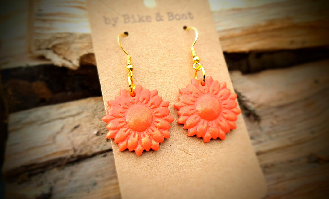 Red Sunflower Earrings