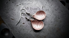 Load image into Gallery viewer, Cross Pein Teardrop Copper Earrings
