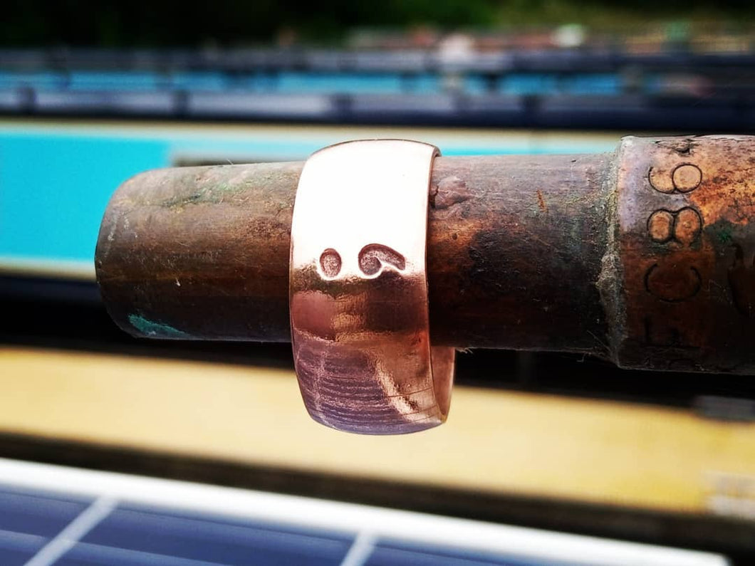 Semicolon Copper Ring - by Bike & Boat