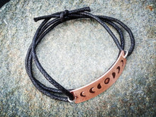 Load image into Gallery viewer, Moon Phases Copper and Cord Bracelet
