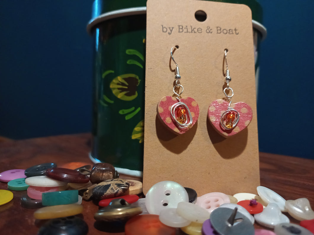 Button Earrings (Wooden)