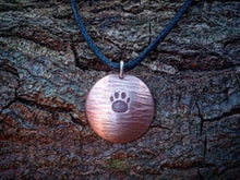 Load image into Gallery viewer, Hammered Domed Paw Copper Pendant
