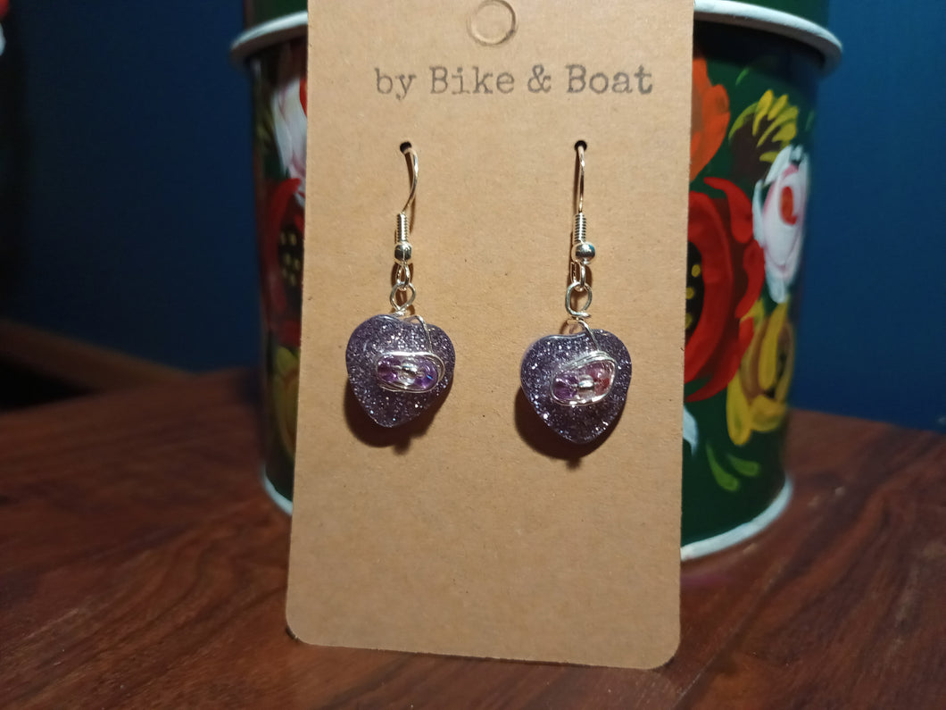 Button Earrings (Purple)